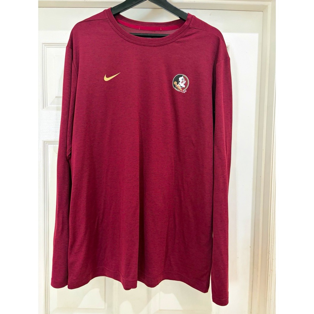 Nike Dri-FIT Florida State Seminoles Garnet Long Sleeve Shirt XL